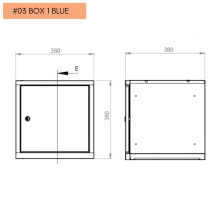 Armadietto portavalori, 380/380/380 mm - Disegno tecnico