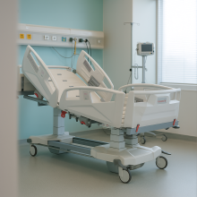 Letto elettrico professionale per terapia intensiva e degenza con inclinazione laterale e materasso incluso
