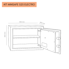 #17 MINISAFE S25 ELECTRO – Cassetta di sicurezza bianco-nera con serratura elettronica, 350 x 250 x 260 mm