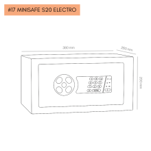 #17 MINISAFE S20 ELECTRO – Cassetta di sicurezza bianco-nera, 380 x 200 x 260 mm