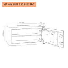 #17 MINISAFE S20 ELECTRO – Cassetta di sicurezza bianco-nera, 380 x 200 x 260 mm