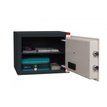 #17 MINISAFE S25 ELECTRO – Cassetta di sicurezza bianco-nera con serratura elettronica, 350 x 250 x 260 mm