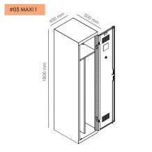 #03 MAXI 1 - Armadio spogliatoio a 1 anta con divisorio