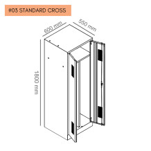 #03 STANDARD CROSS –  Armadio spogliatoio a 2 ante con apertura centrale