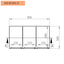 Armadio portavalori a 15 scomparti, 1800/900/500 mm - 03 BOXES 15