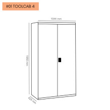 Armadio portautensili ad alta portata, 4 ripiani + 4 cassetti