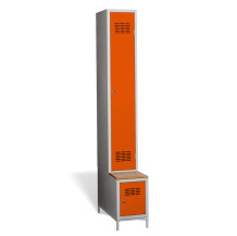 #03 STANDARD 1 PLUS – Armadio spogliatoio a 1+1 ante a tutta altezza, con panca integrata e scarpiera