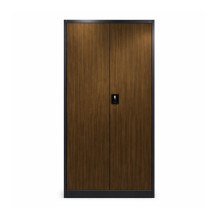 Armadio per ufficio effetto legno scuro con 4 ripiani (in kit di montaggio)