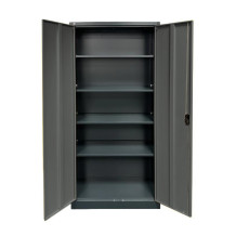 Armadio per ufficio effetto legno scuro con 4 ripiani (in kit di montaggio)