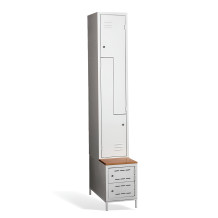 #03 CIK-CAK MINI 2 PLUS – Armadio spogliatoio a 2 ante con ante a "Z", panca integrata e scarpiere 