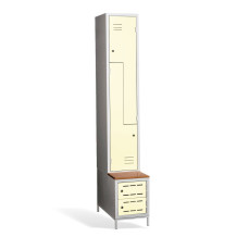 #03 CIK-CAK MINI 2 PLUS – Armadio spogliatoio a 2 ante con ante a "Z", panca integrata e scarpiere 