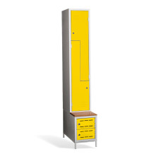 #03 CIK-CAK MINI 2 PLUS – Armadio spogliatoio a 2 ante con ante a "Z", panca integrata e scarpiere 