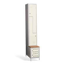 #03 CIK-CAK MINI 2 PLUS – Armadio spogliatoio a 2 ante con ante a "Z", panca integrata e scarpiere 