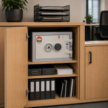 #17 MINISAFE F30 ELECTRO – Cassetta di sicurezza ignifuga grigia con serratura elettronica