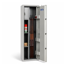 Armadio blindato per 4 armi con certificato, chiusura a chiave, 1412/420/370 mm