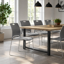 Sedia da pranzo ergonomica grigia