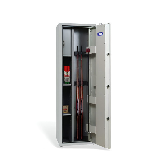 Armadio blindato per 4 armi con certificato, chiusura a chiave, 1412/420/370 mm