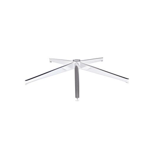 Base cromata a cinque razze Ø 350 mm per sedia da ufficio