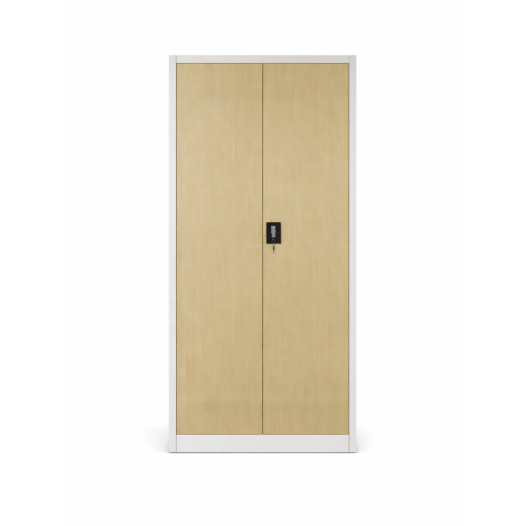 Armadio per ufficio effetto legno chiaro con 4 ripiani (in kit di montaggio)