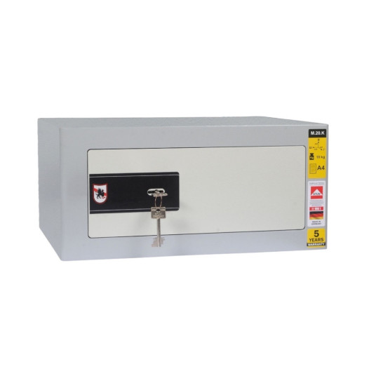 #17 MINISAFE M20 KEY – Cassetta di sicurezza grigia,  260 x 170 x 230 mm