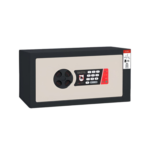 #17 MINISAFE S20 ELECTRO – Cassetta di sicurezza bianco-nera, 380 x 200 x 260 mm