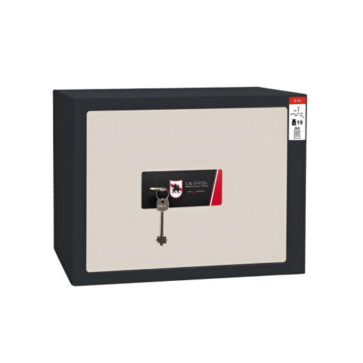 #17 MINISAFE S30 KEY – Cassetta di sicurezza bianco-nera,  380 x 300 x 320 mm