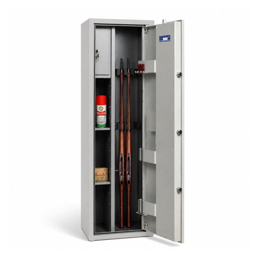 Armadio blindato per 4 armi con certificato, chiusura a chiave, 1412/420/370 mm